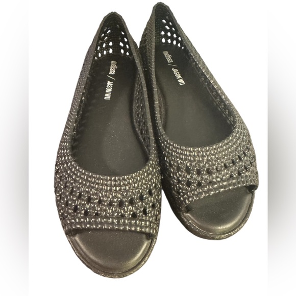 Melissa Womens Camilla + Jason Wu Flats, Black, Size 9 - Picture 2 of 6